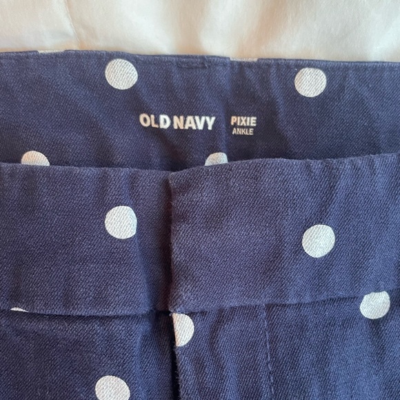 Old Navy Poka Dot Navy Pixie Pants - Picture 2 of 4